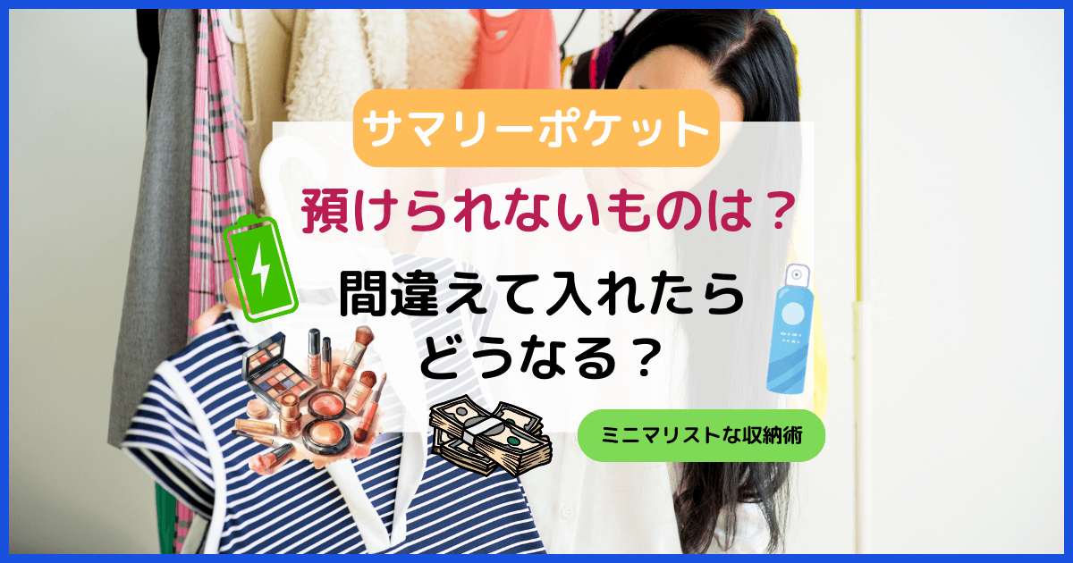 サマリーポケットに預けられないものって具体的に何？間違えて入れたらどうなる？